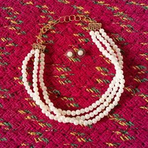 White Pearl Choker Necklace