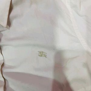 burberry white logo crop shirt