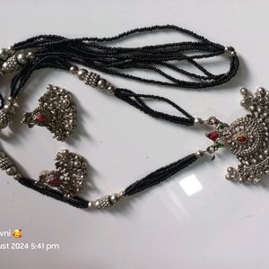 Oxidized German silver mangalsutra