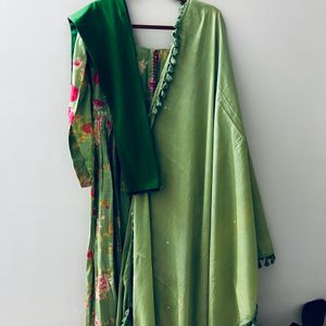 Green Anarkali Suit Set