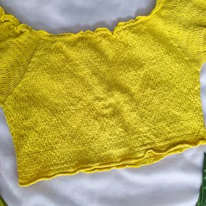 Style Union Cute Yellow Smoking Crop Top