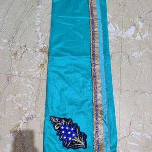 Totally New Saree With Golden Blouse Piece