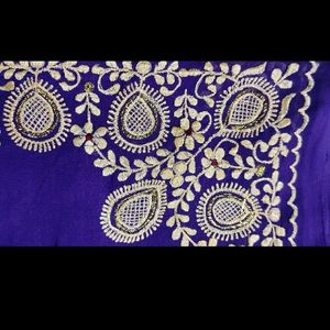 Thread Work Saree With Blouse