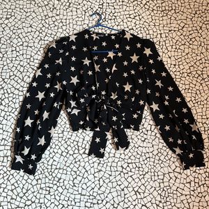 A Starry Wrap Crop Top