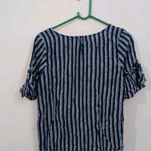 Navy Blue Cotton Summer Top