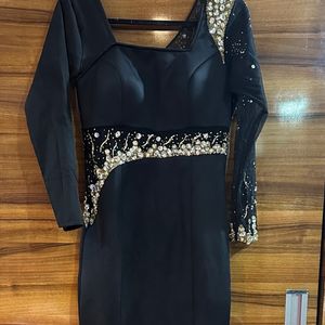 Evening Party Wear Frock In Black Colour