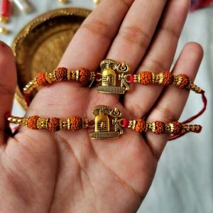 Shiv Ji Rudraksh Rakhi Set Of 2 Pcs