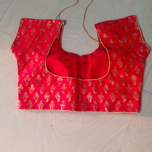 Satin Saree Contrast Blouse