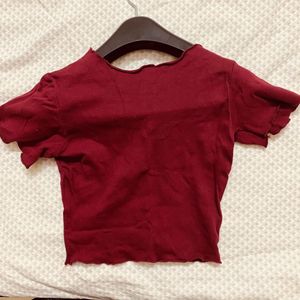 Maroon Crop-Top