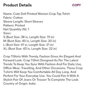 Cute Doll Printed Women's Croptop T-shirt.