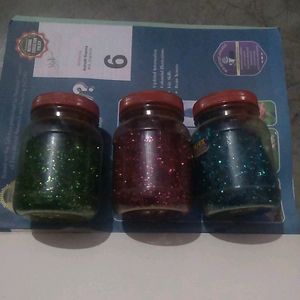 Three Colours Glitters For Decorating Cards, Art