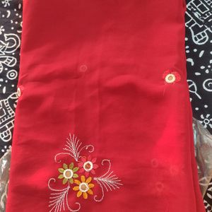 Never Used Red Georgette Saree