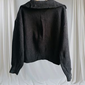 Black DoubleZip Sweater