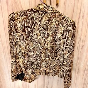 Snake Print Cropped Blazer