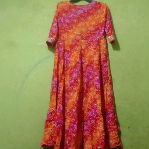 Bandhani Long Dress For Womens