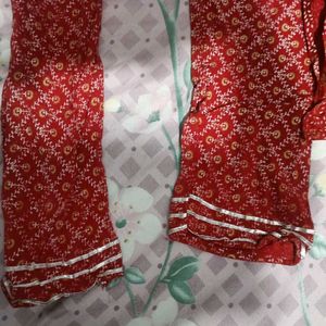 Pack Of 2 Kurti And Bottomwear Set Red & Pink