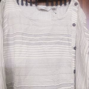 White Kurti With Black Stripes From Max