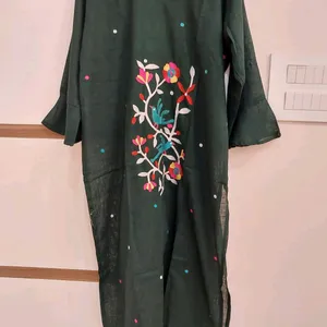 New Unused Jamdani Bottle Green 2 Piece Set