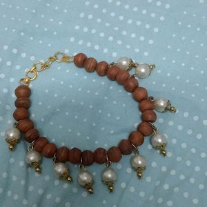 Pearl With Wooden Bracelet