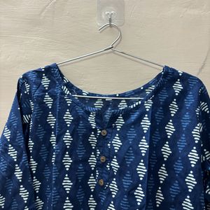 Indigo blue jaipuri kurti