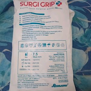 Surgi Grip Sterlite Latex Surgical Gloves 2 Pairs