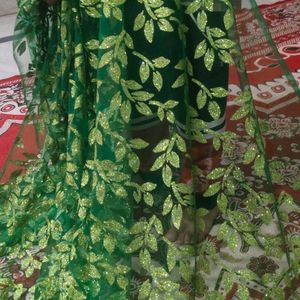 Sparkle Sine Green Net Leaf Jaal Design