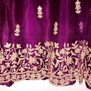 Wine Purple Sharara Lehenga Choli With Dupatta