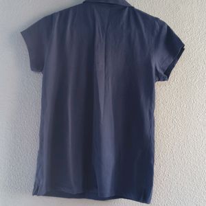 Blue Polo Tshirt. Thick Material Slim Fit