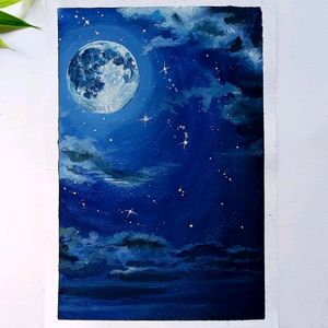 Moon Painting Made For Home Decor