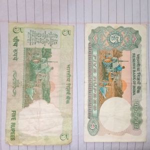 Old Note 5Rupees Tractor Chaap Combo