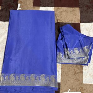 Plain Viloet Fancy Silk Saree