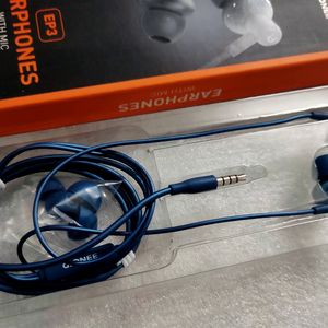 GIONEE Premium Wired Metal HD Earphone (Blue)