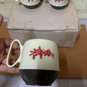 Designer 🧑‍🎨 Coffee Cup Plastic With 1-plat-4pcs