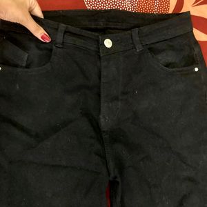 Wide flared black jeans