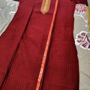 Maroon Chola With Golden Pant