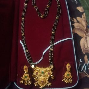 Beautifully Design Mangalsutra Chain With Earing