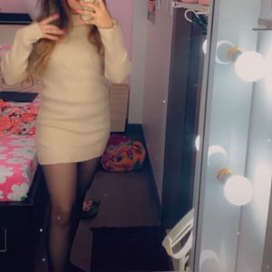 High Neck Sweater Dress