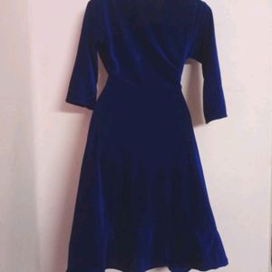 Royal Blue Velvet Kurta(S)