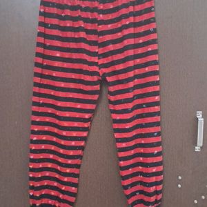 Printed Black Red VISCOSE BLEND HAREM PANTS