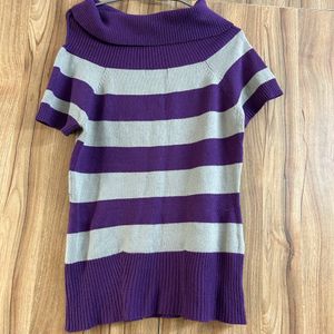 Purple High Neck Sweater