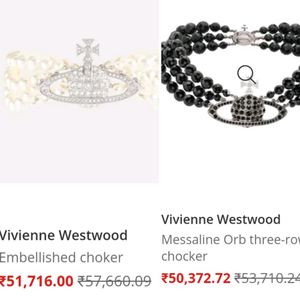 Vivienne Westwood Rhinestone Pearl Choker Necklace