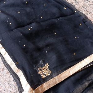 Z Black Wedding Kurti Dupatta Set