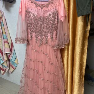 Beautiful Zari And Pearl Ethnic Gown