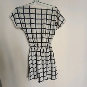 White Checkered Dress