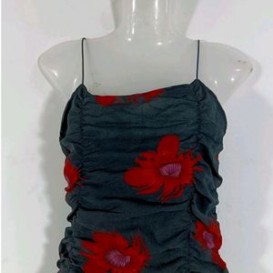 Ruched Bodycon Floral Dress