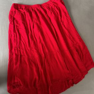 Red gather skirt (size L/XL)