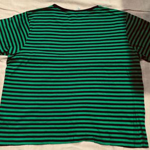 Women Watermelon Striped Fit Crew-Neck T-shirt