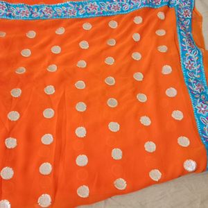 Women Saree Orange Colour