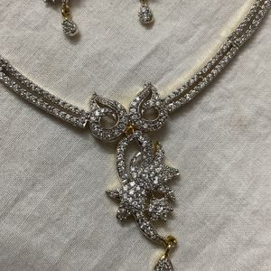 Gold Plated Diamond Necklace Set