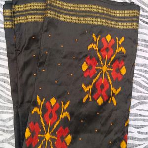 black multi colour saree